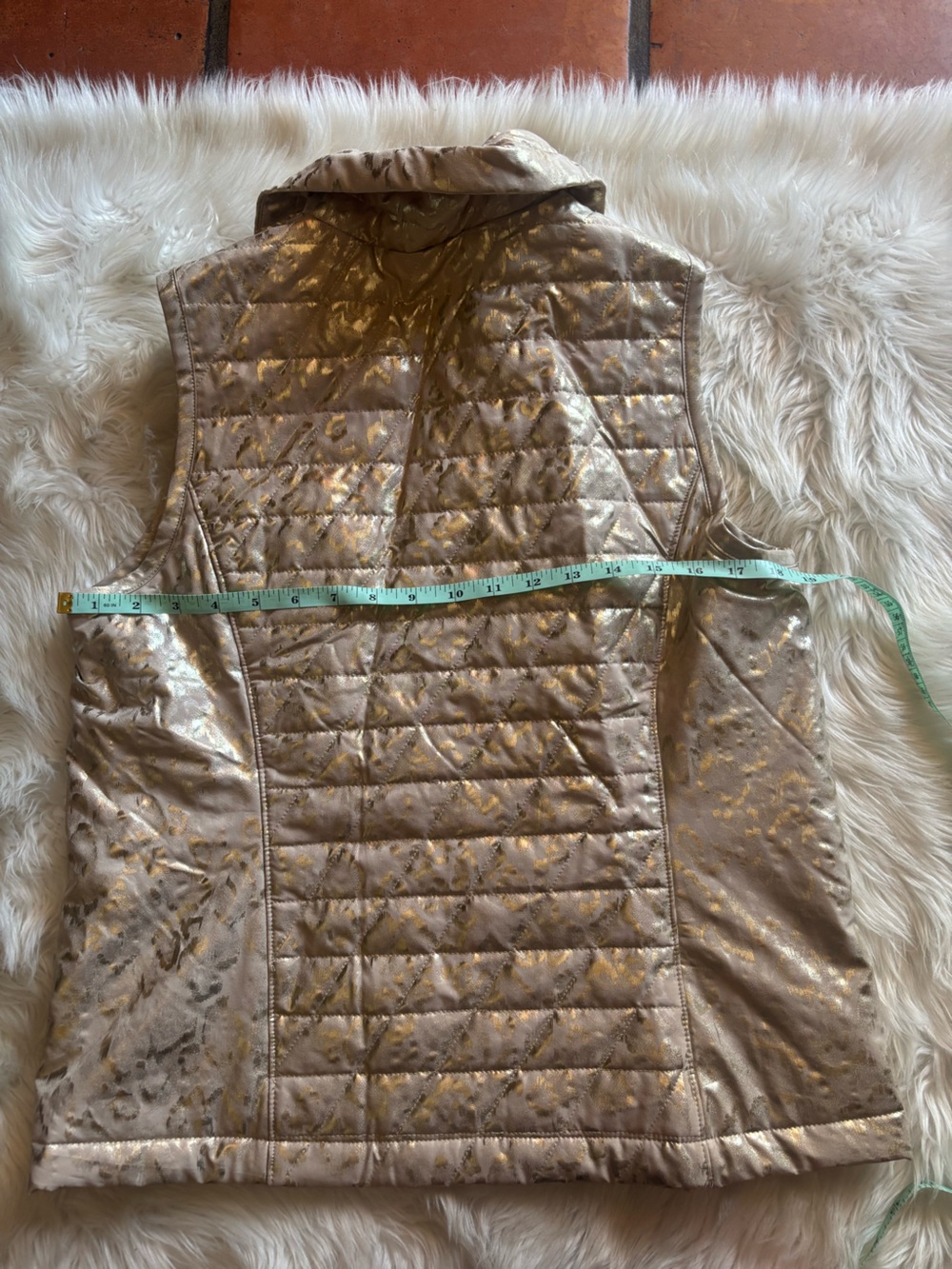 Quilted Metallic Gold Sleeveless Vest